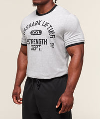 XXL Strength Dept Ringer T-Shirt - Light Grey Core Marl
