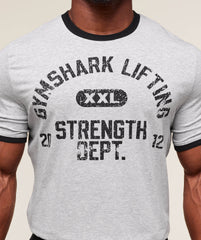 XXL Strength Dept Ringer T-Shirt - Light Grey Core Marl