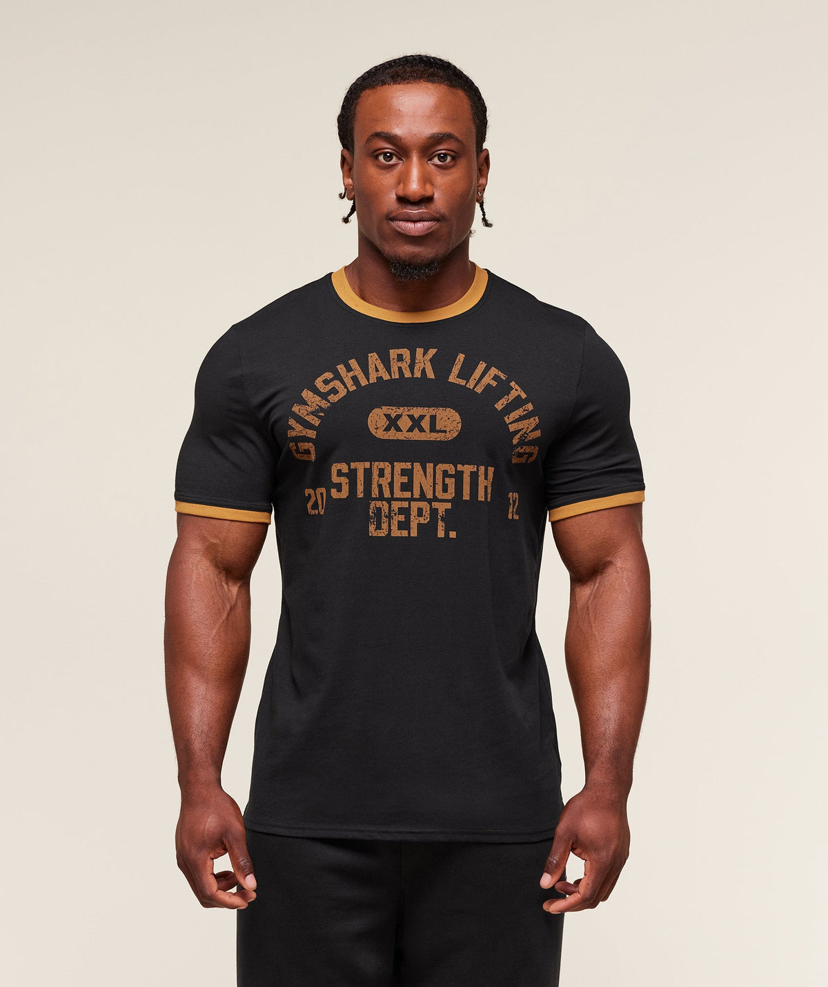 XXL Strength Dept Ringer T-Shirt - Black