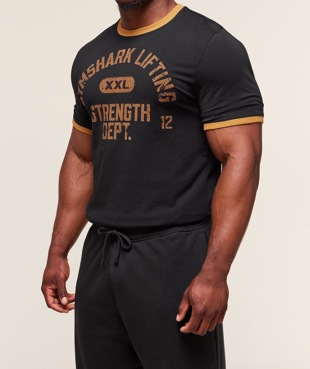 XXL Strength Dept Ringer T-Shirt - Black