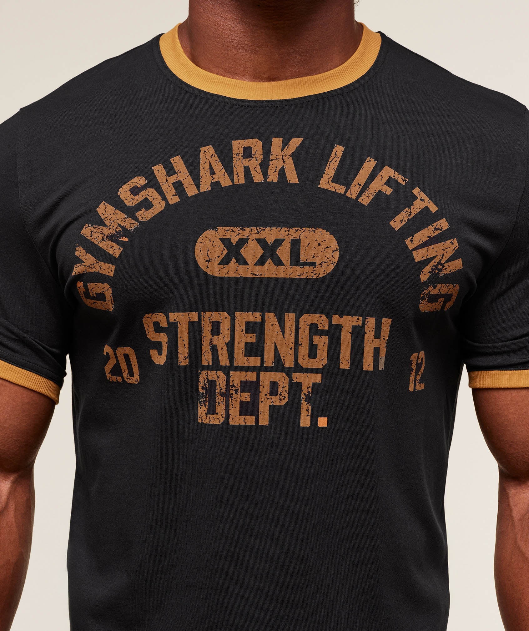 XXL Strength Dept Ringer T-Shirt - Black
