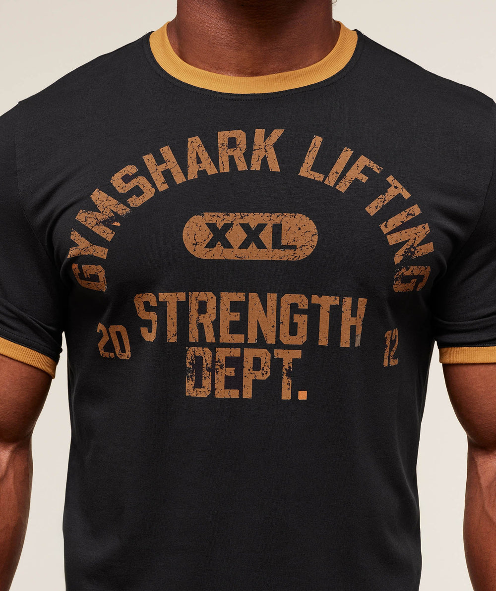 XXL Strength Dept Ringer T-Shirt - Black
