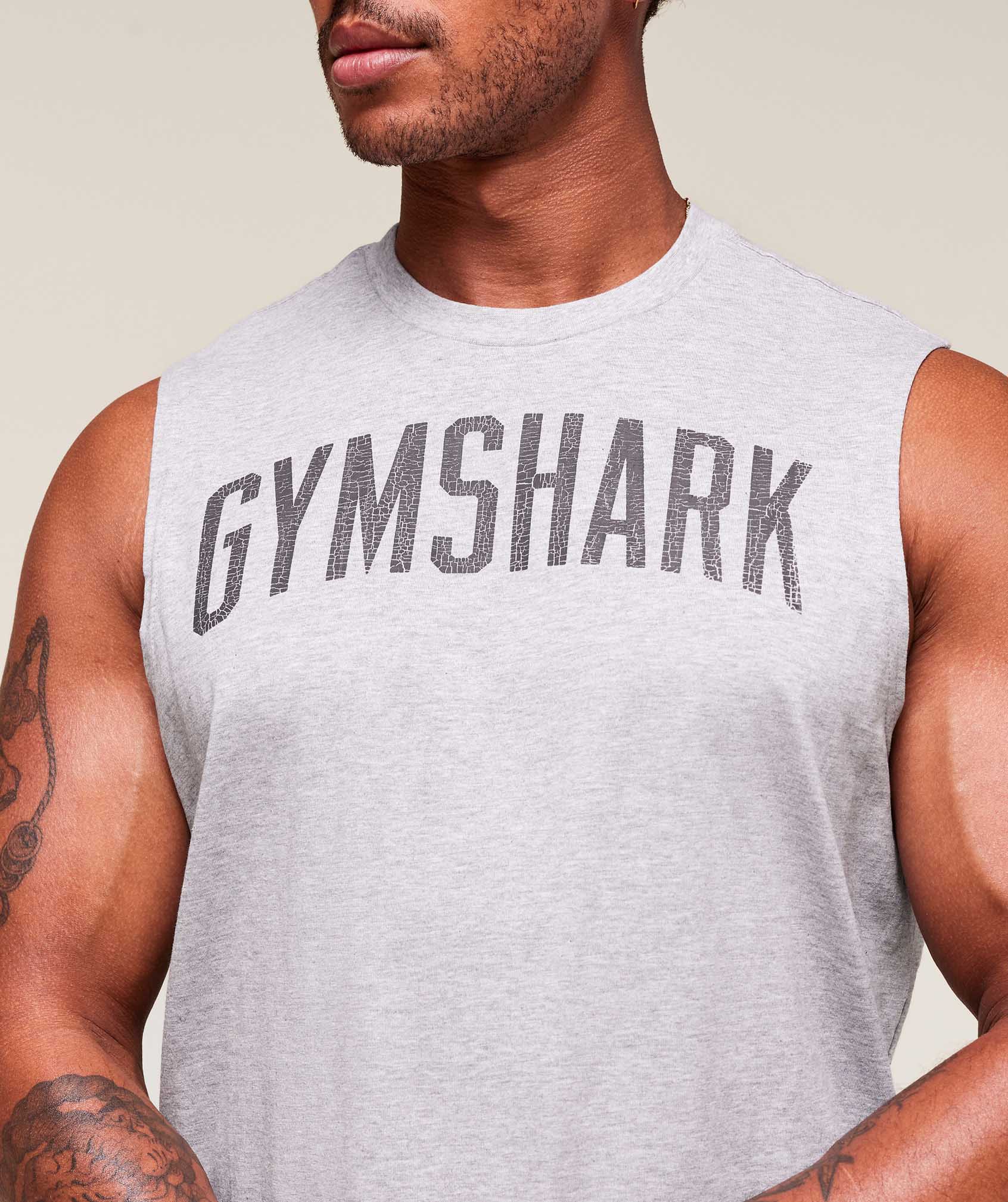Worn Graphic Tank - Light Grey Core Marl