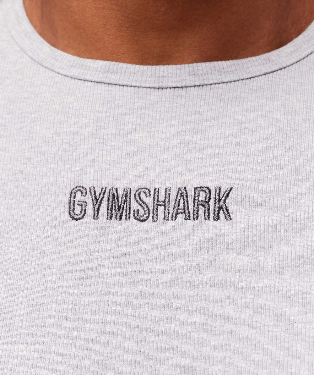 Premium Ribbed T-Shirt - Light Grey Core Marl