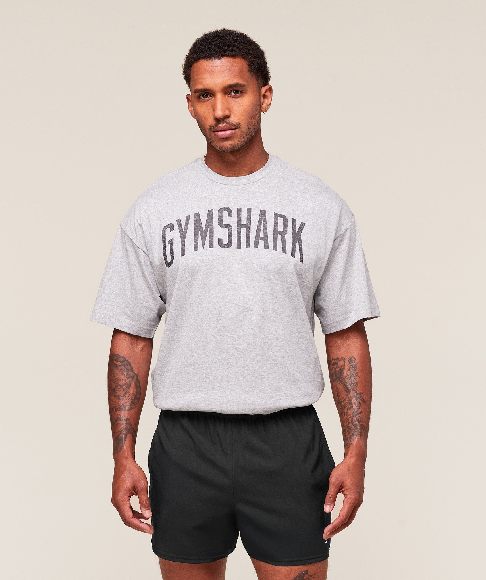 Worn Graphic T-Shirt - Light Grey Core Marl