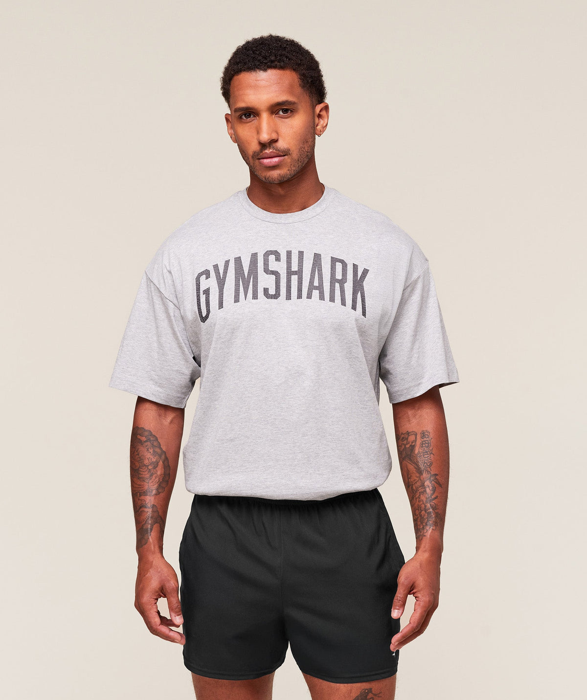 Worn Graphic T-Shirt - Light Grey Core Marl