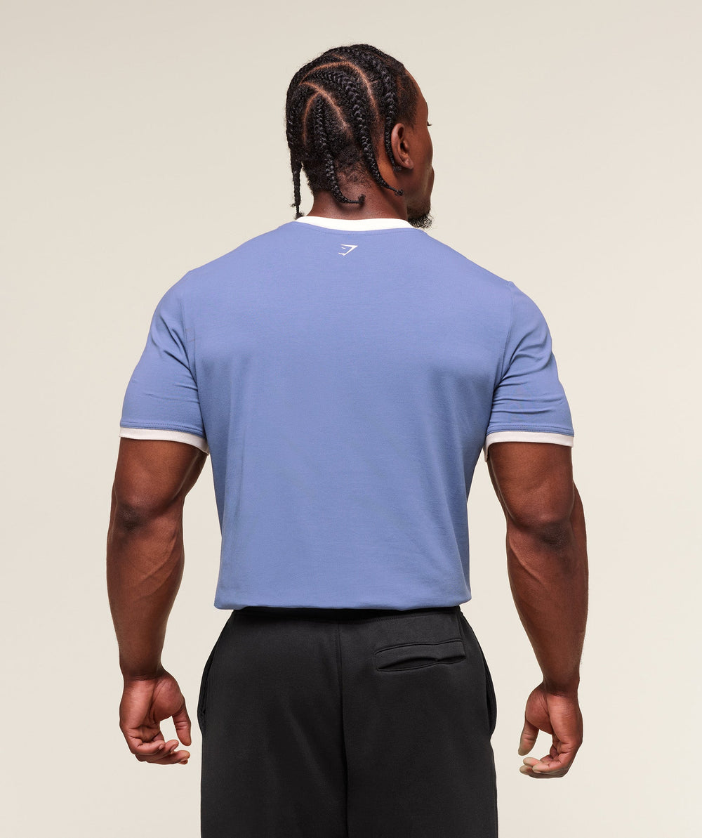 XXL Strength Dept Ringer T-Shirt - Worn Blue