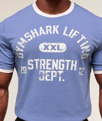 XXL Strength Dept Ringer T-Shirt - Worn Blue
