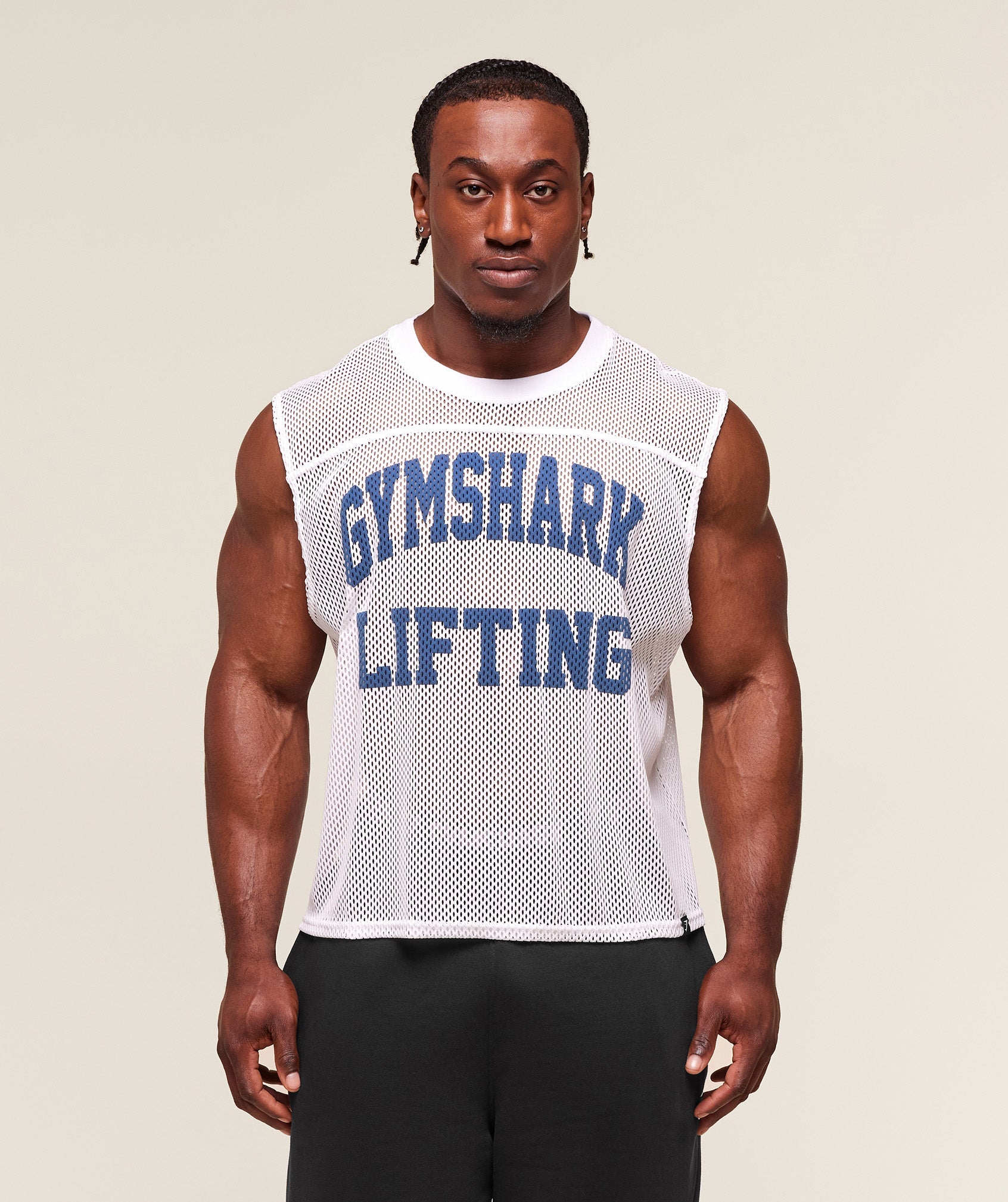 Mesh Oversized Tank - White