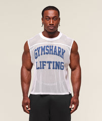 Mesh Oversized Tank - White