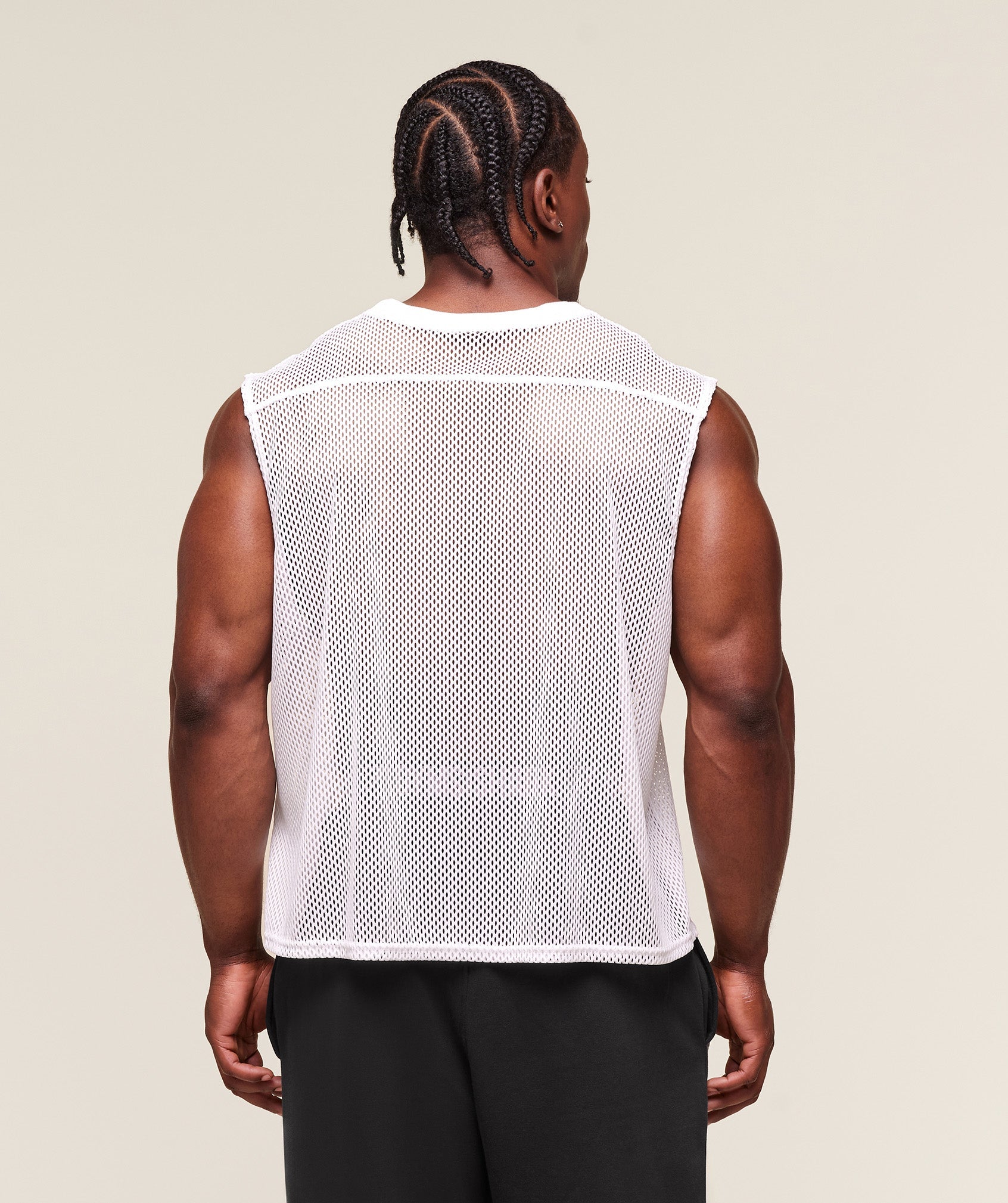 Mesh Oversized Tank - White