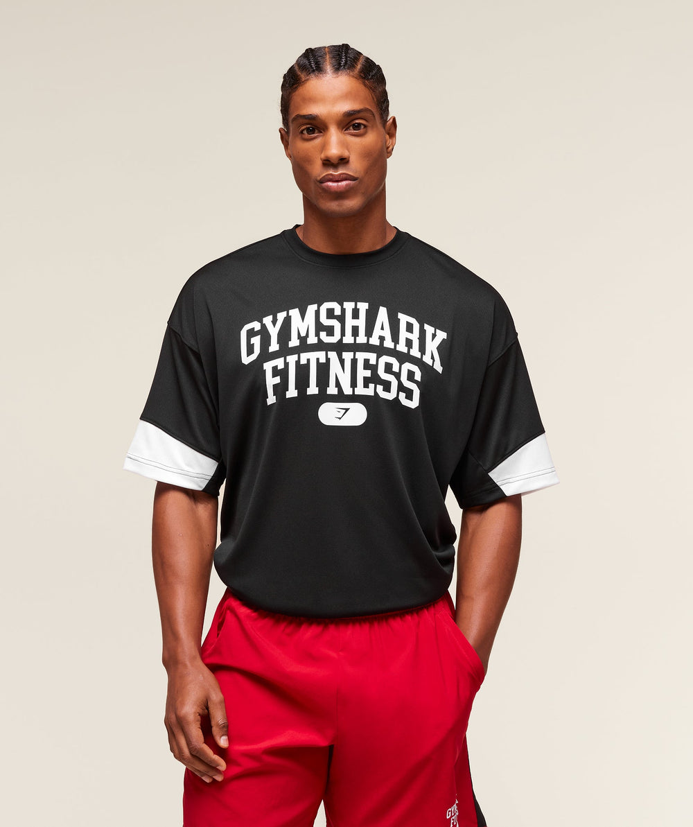 Varsity Oversized T-Shirt - Black