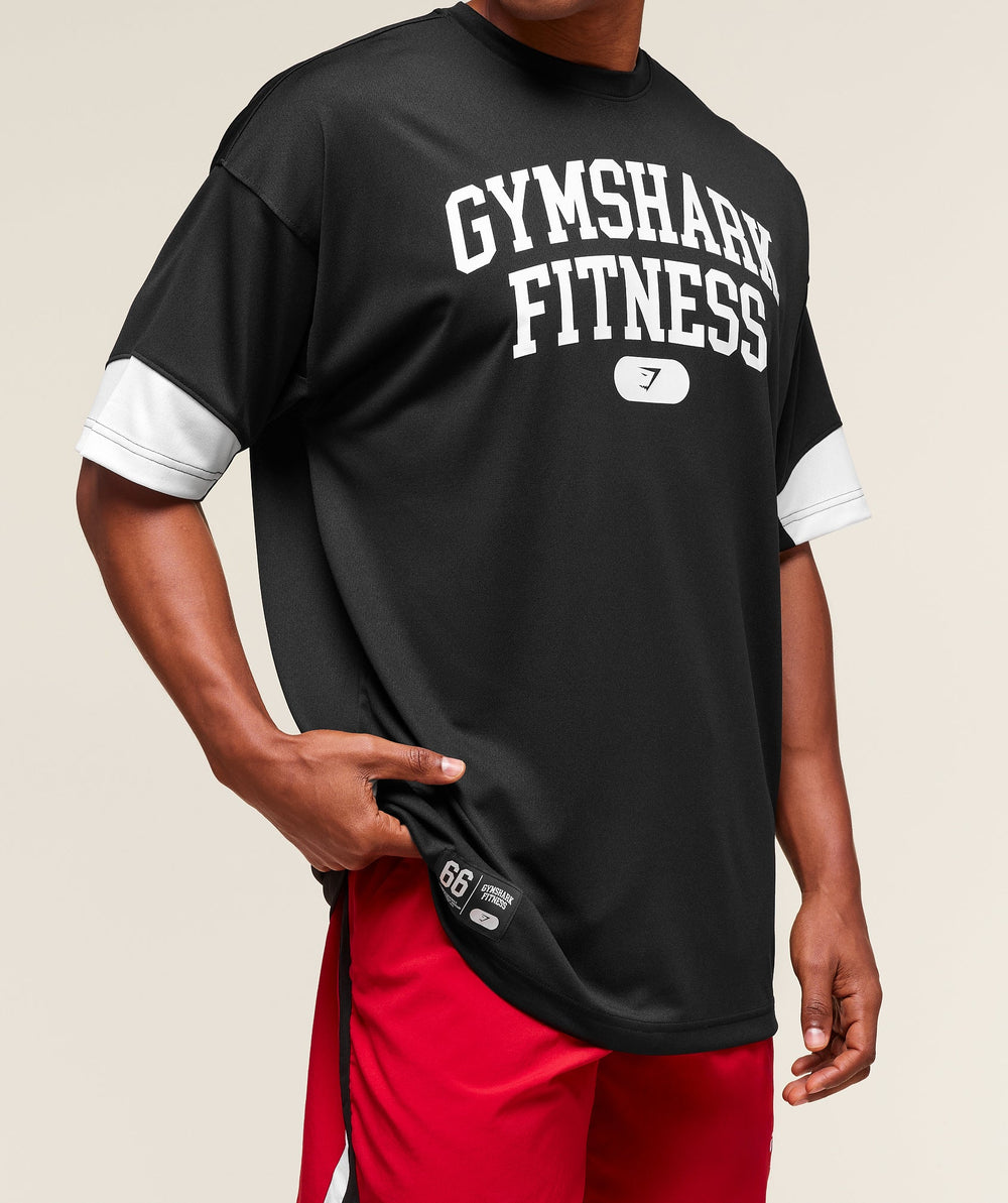 Varsity Oversized T-Shirt - Black