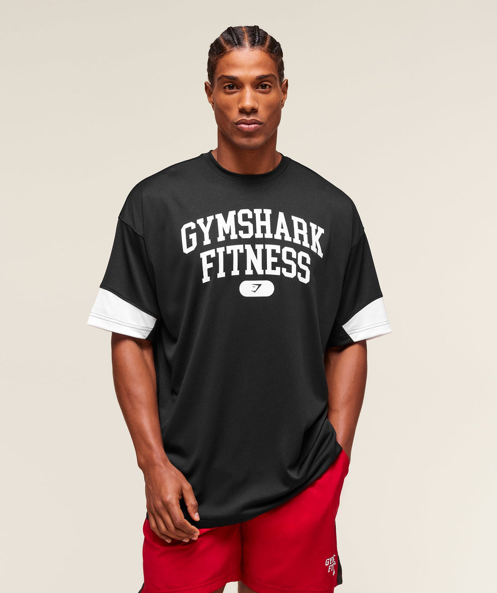 Varsity Oversized T-Shirt - Black