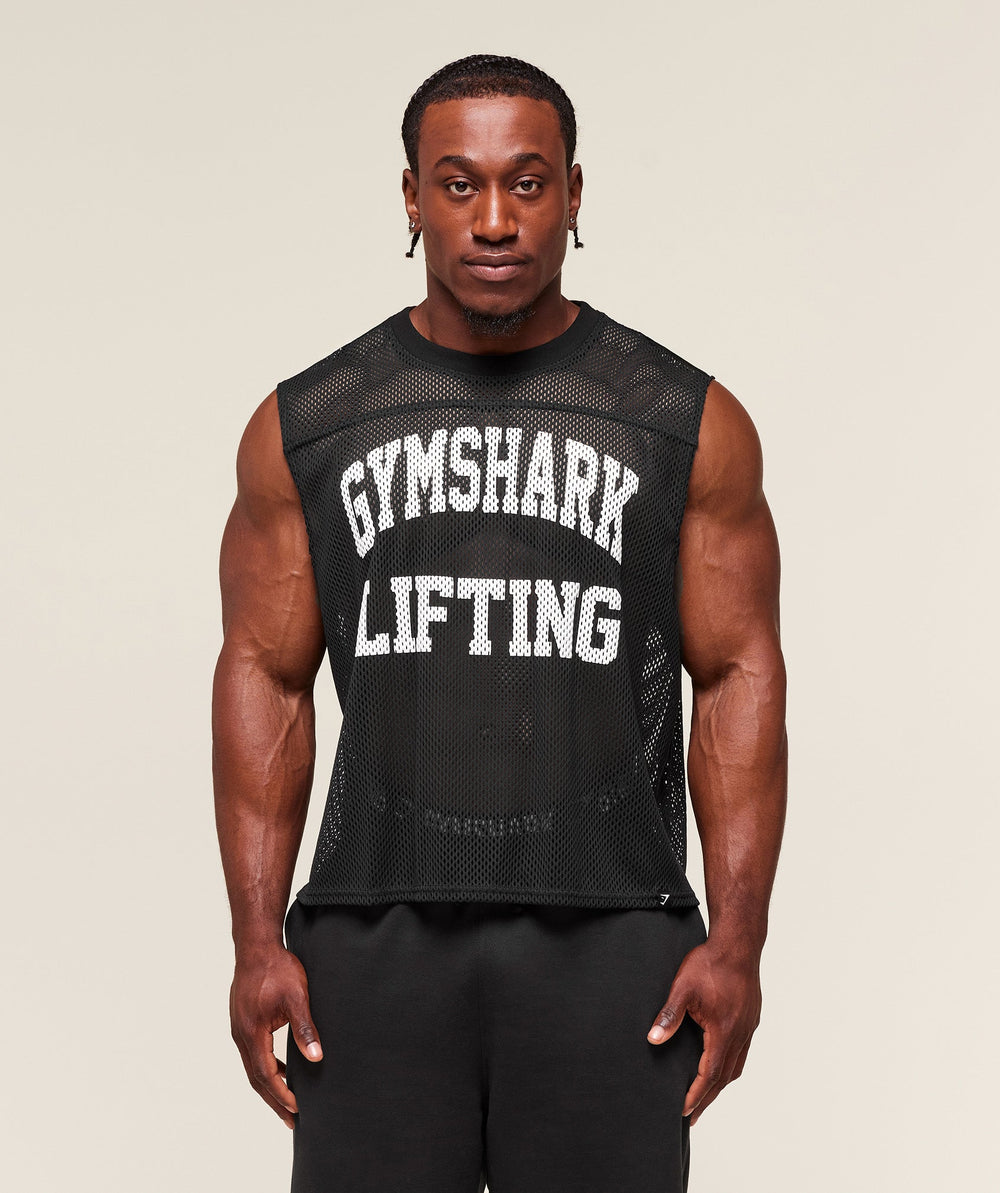 Mesh Oversized Tank - Black