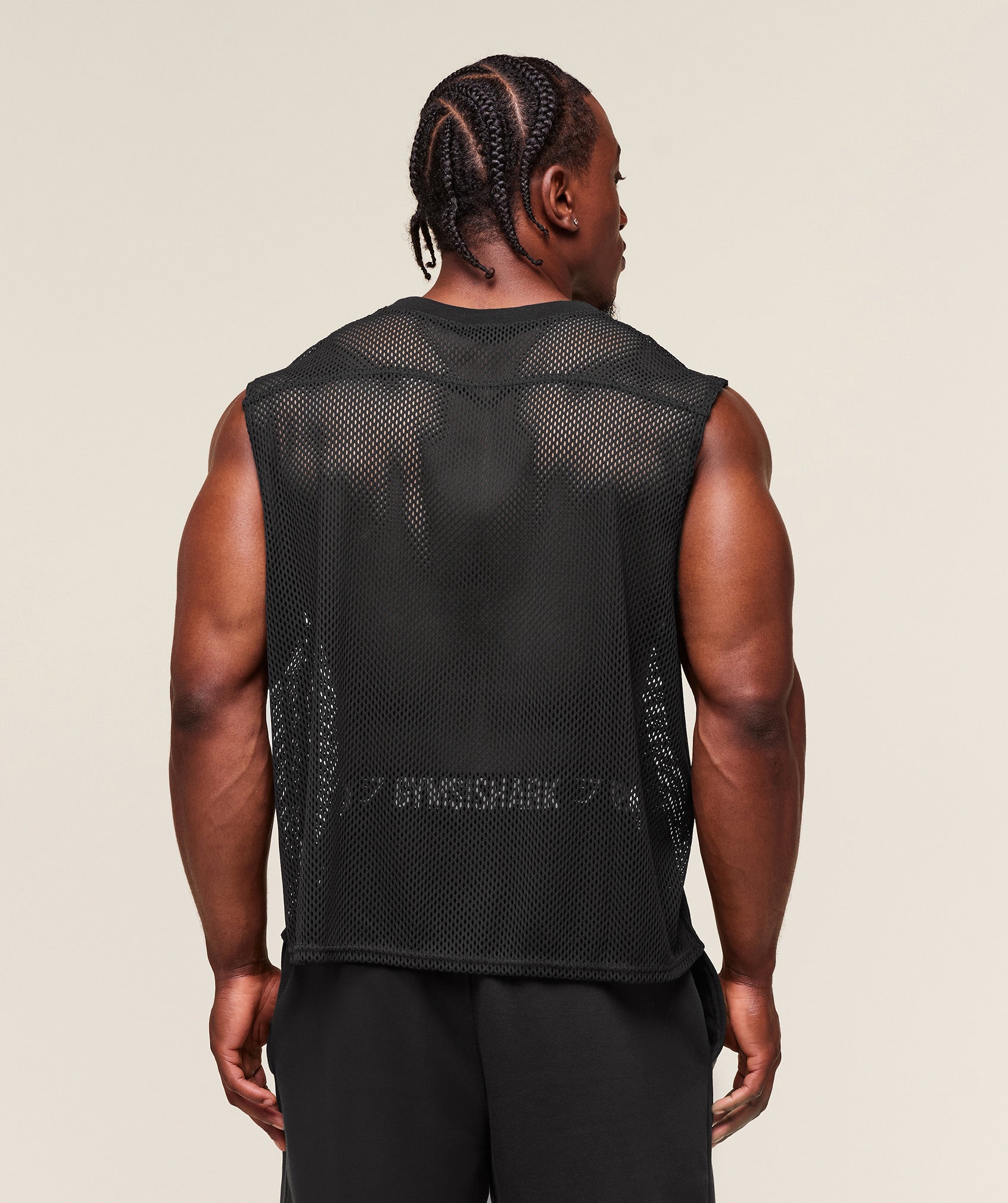 Mesh Oversized Tank - Black