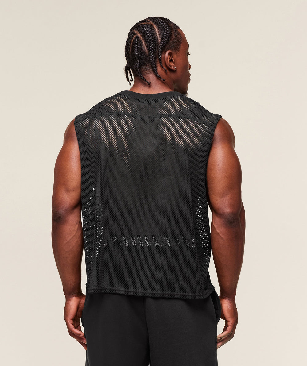 Mesh Oversized Tank - Black
