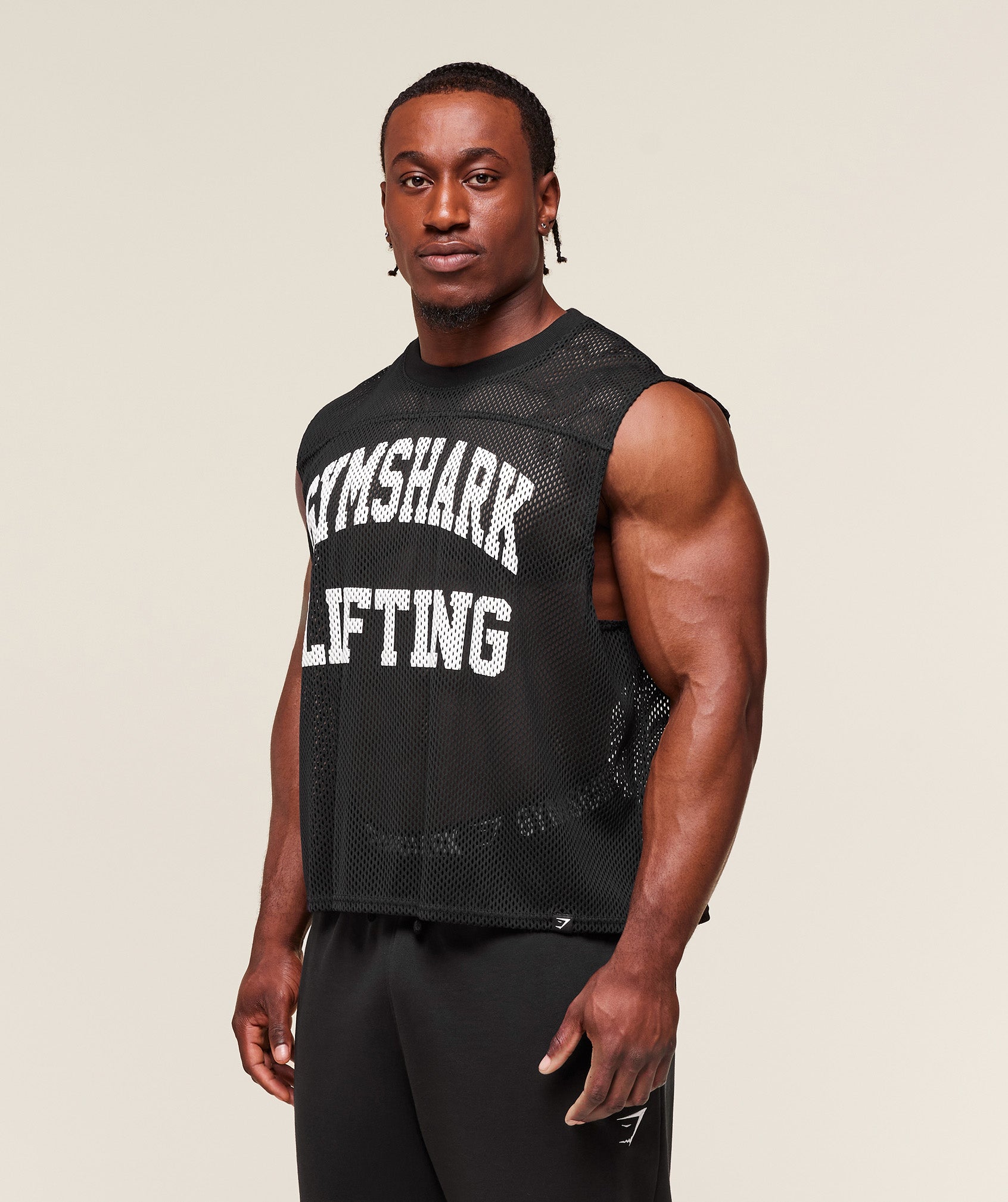 Mesh Oversized Tank - Black