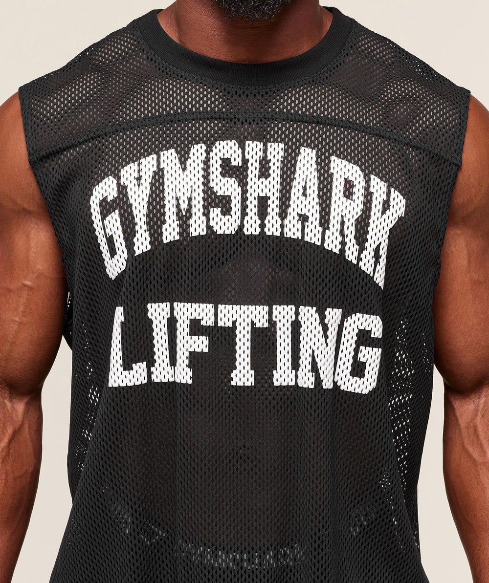 Mesh Oversized Tank - Black