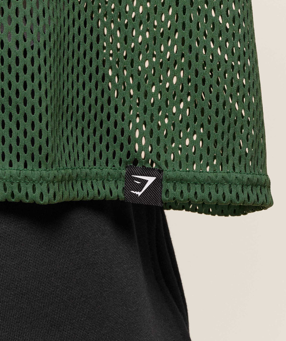 Mesh Oversized Tank - Classic Green