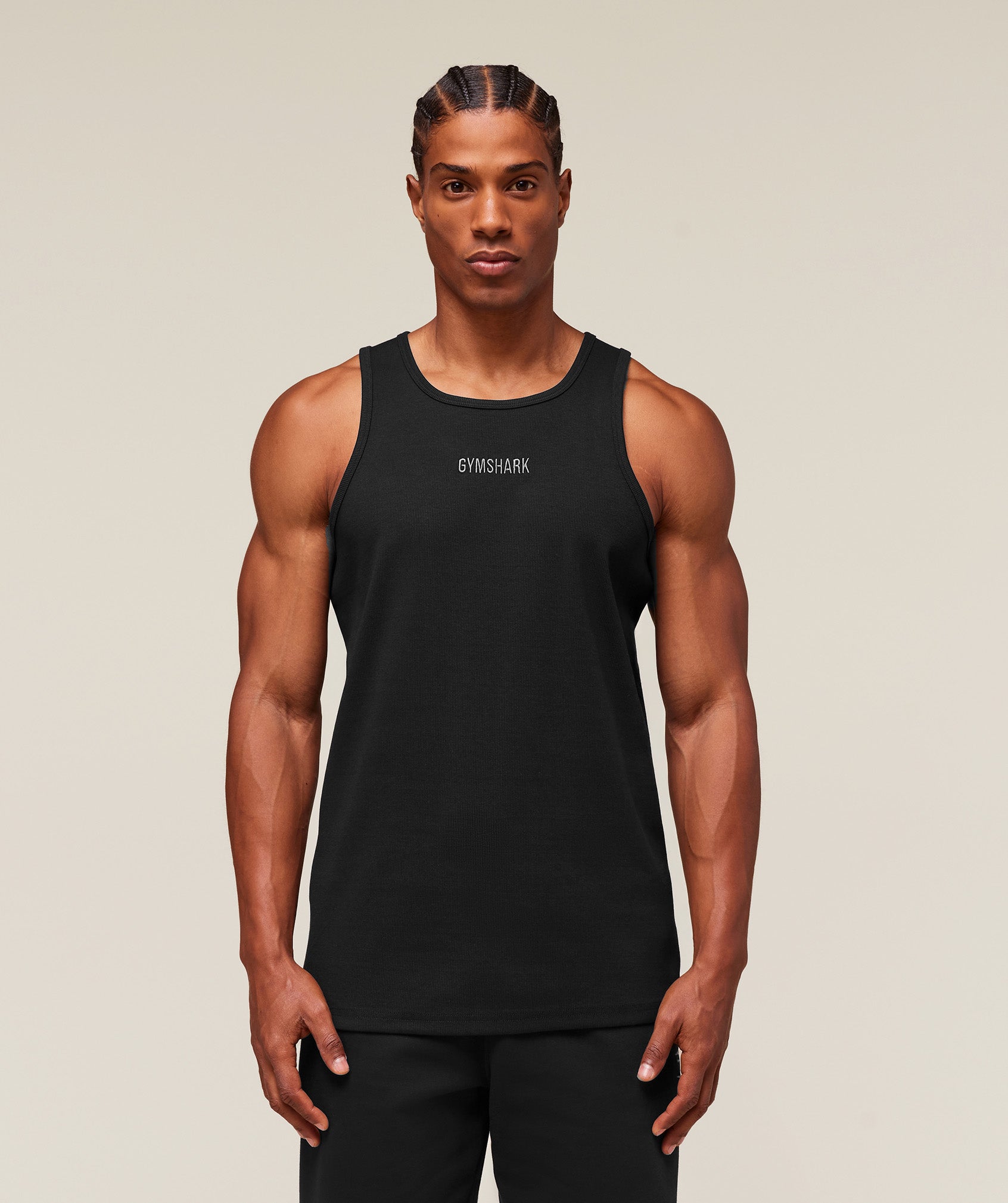 Premium Ribbed Tank - Black