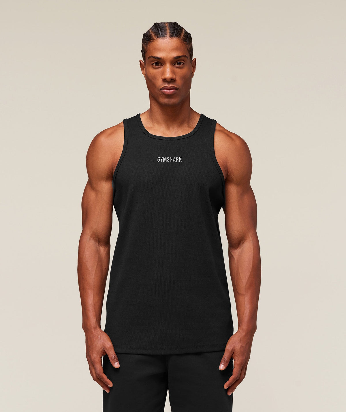 Premium Ribbed Tank - Black