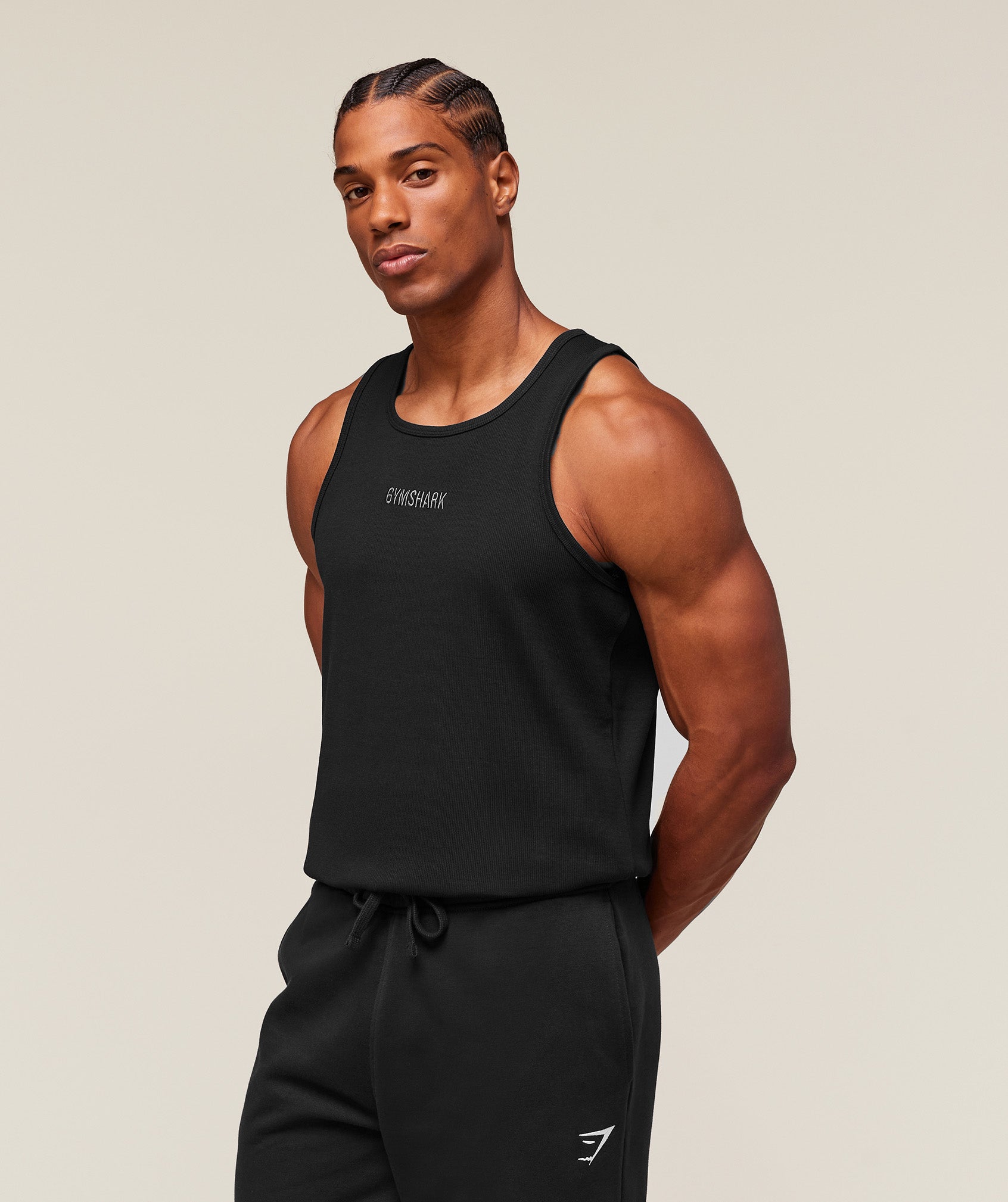 Premium Ribbed Tank - Black