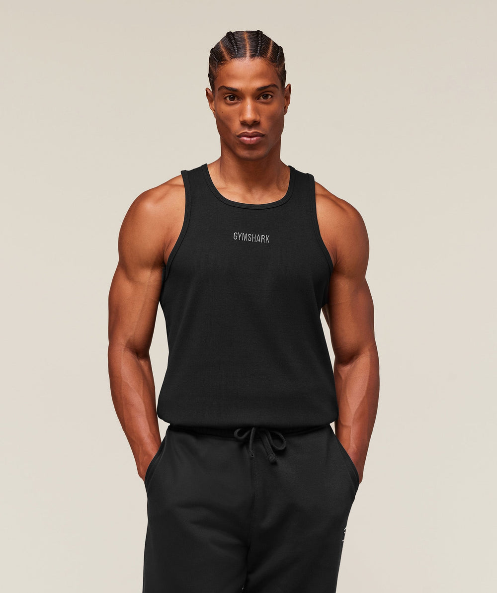 Premium Ribbed Tank - Black