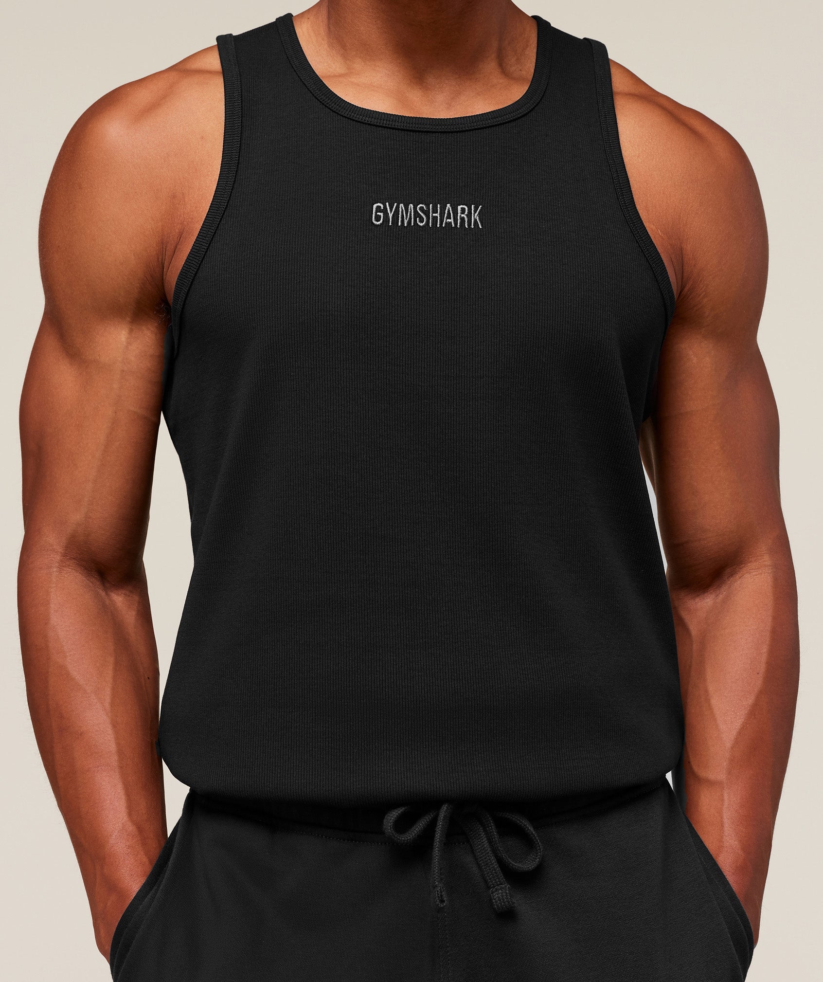 Premium Ribbed Tank - Black