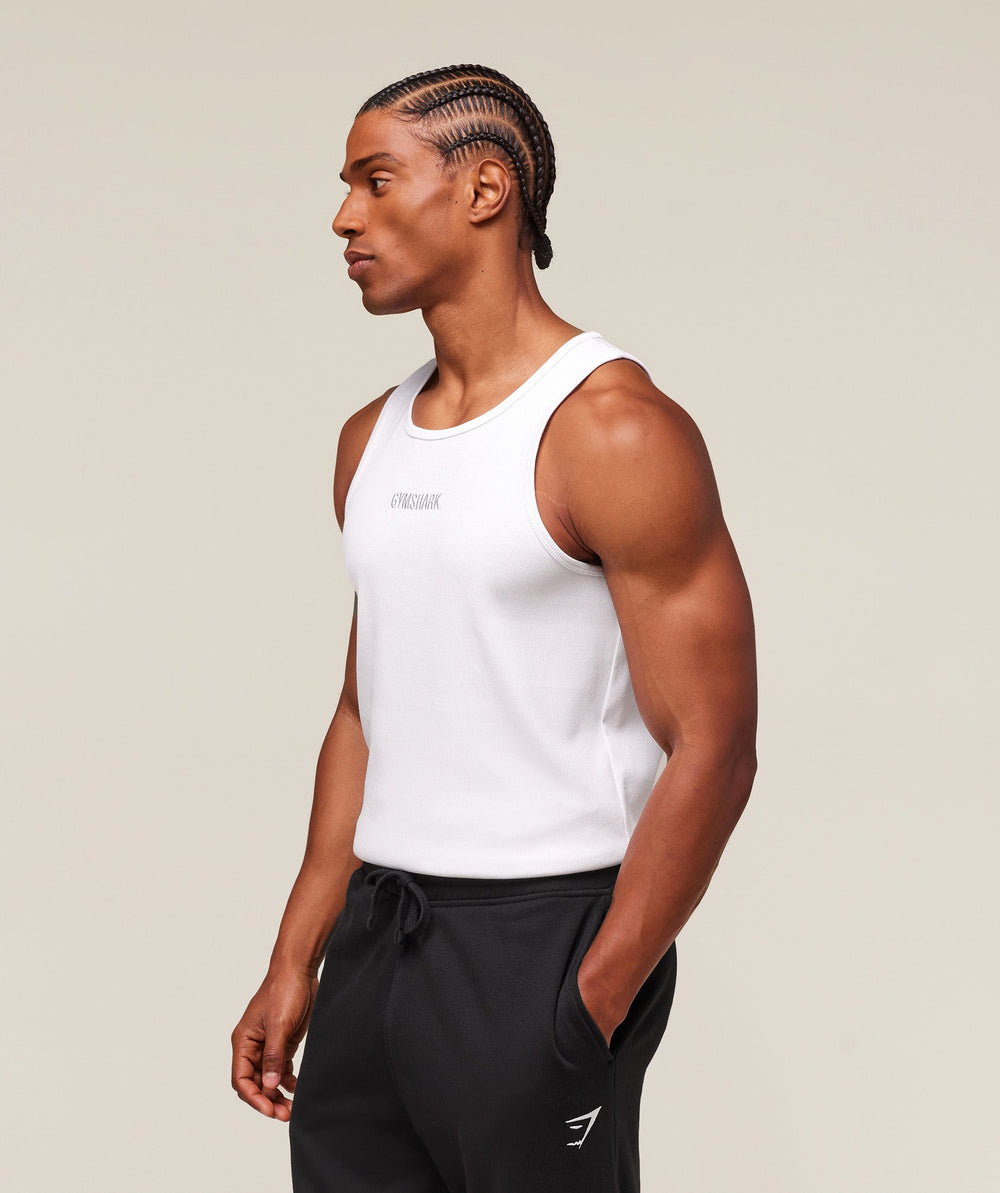 Premium Ribbed Tank - White