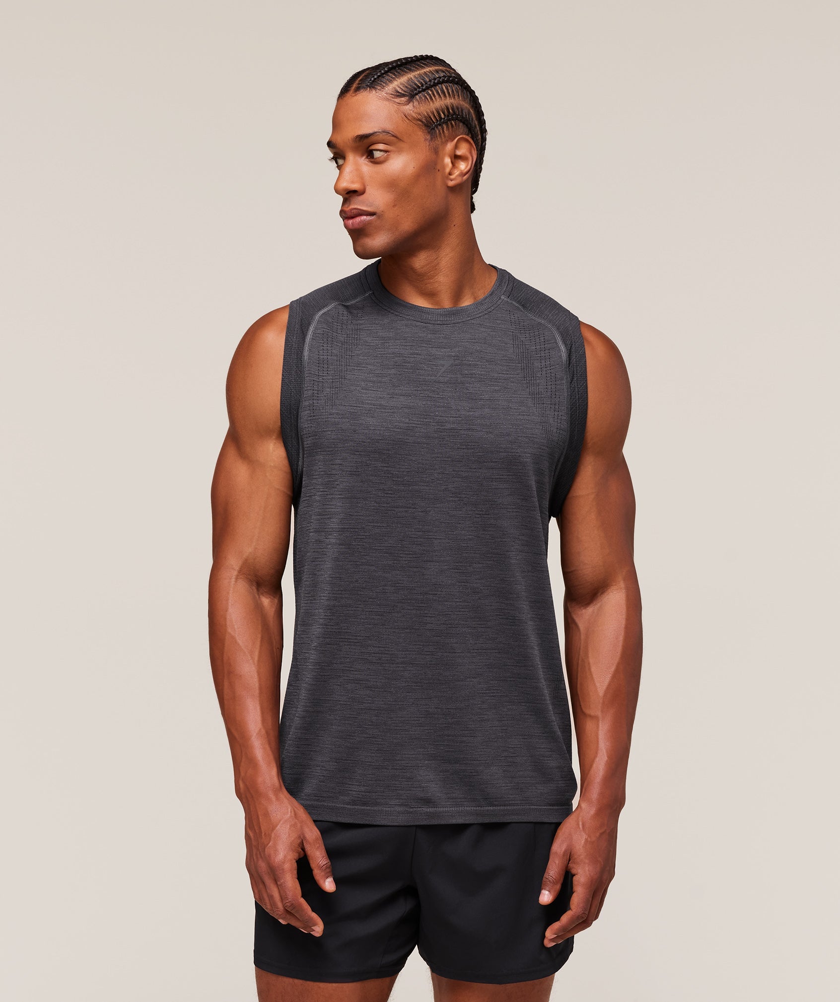 Versatile Seamless Tank - Dark Grey/Black