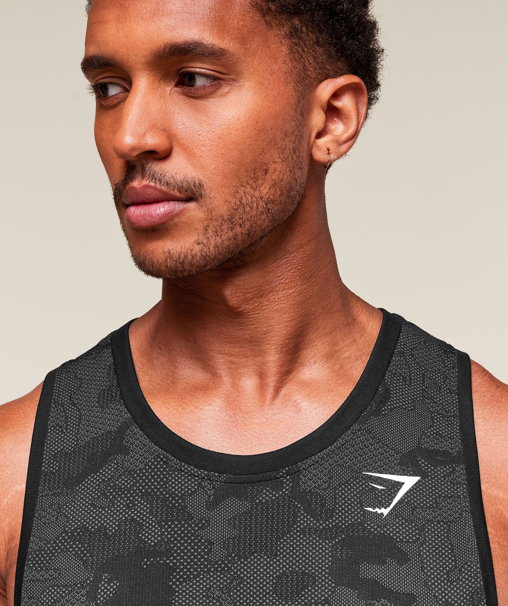 Geo Seamless Tank - Black/Charcoal Grey
