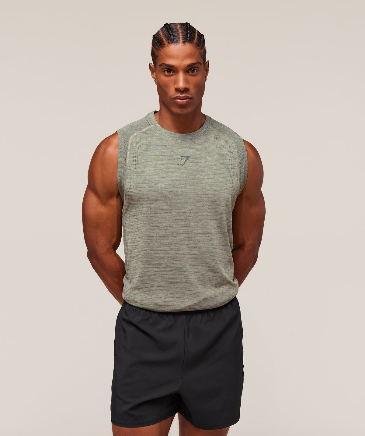 Versatile Seamless Tank - Chalk Green/Slate Teal