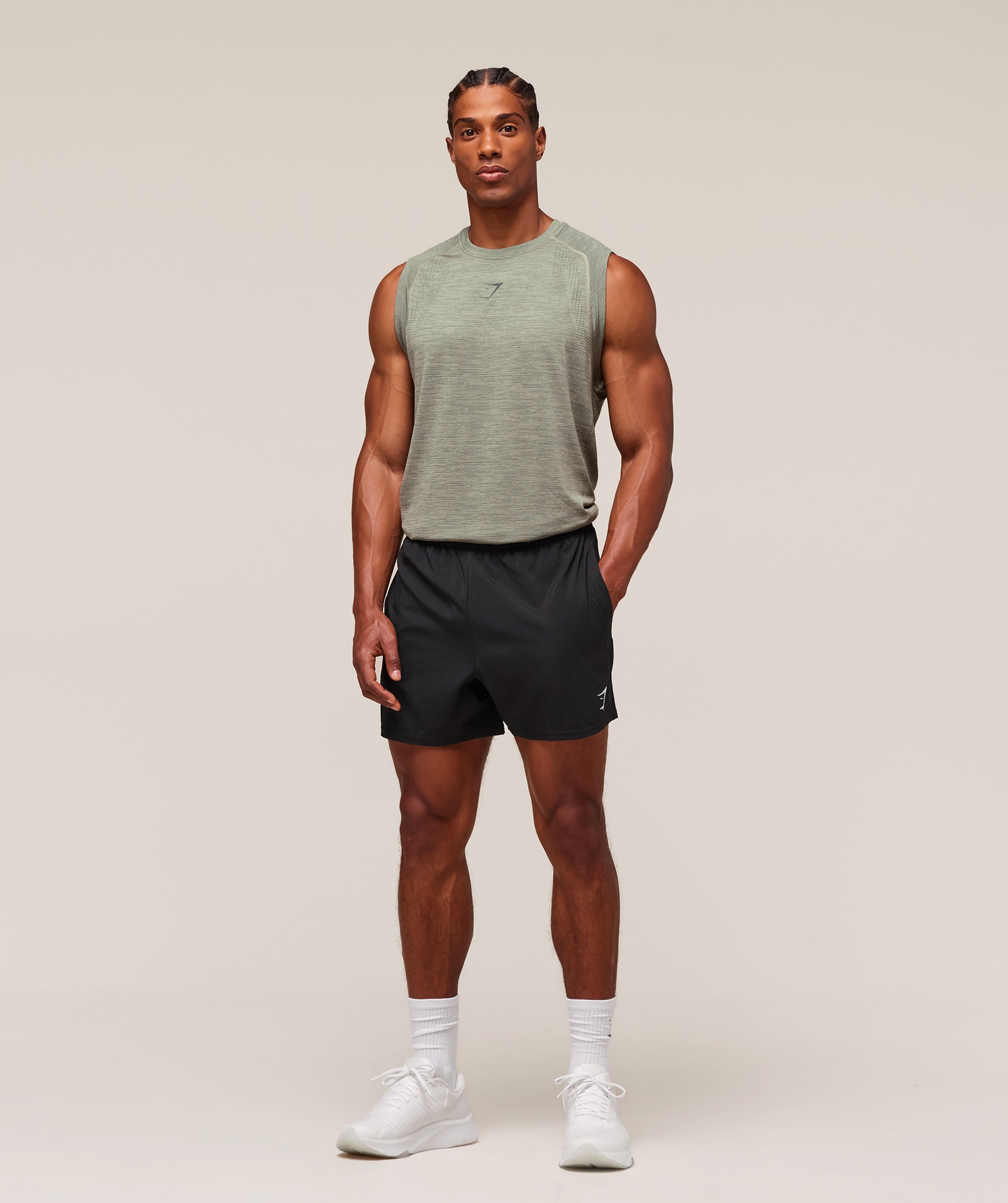 Versatile Seamless Tank - Chalk Green/Slate Teal