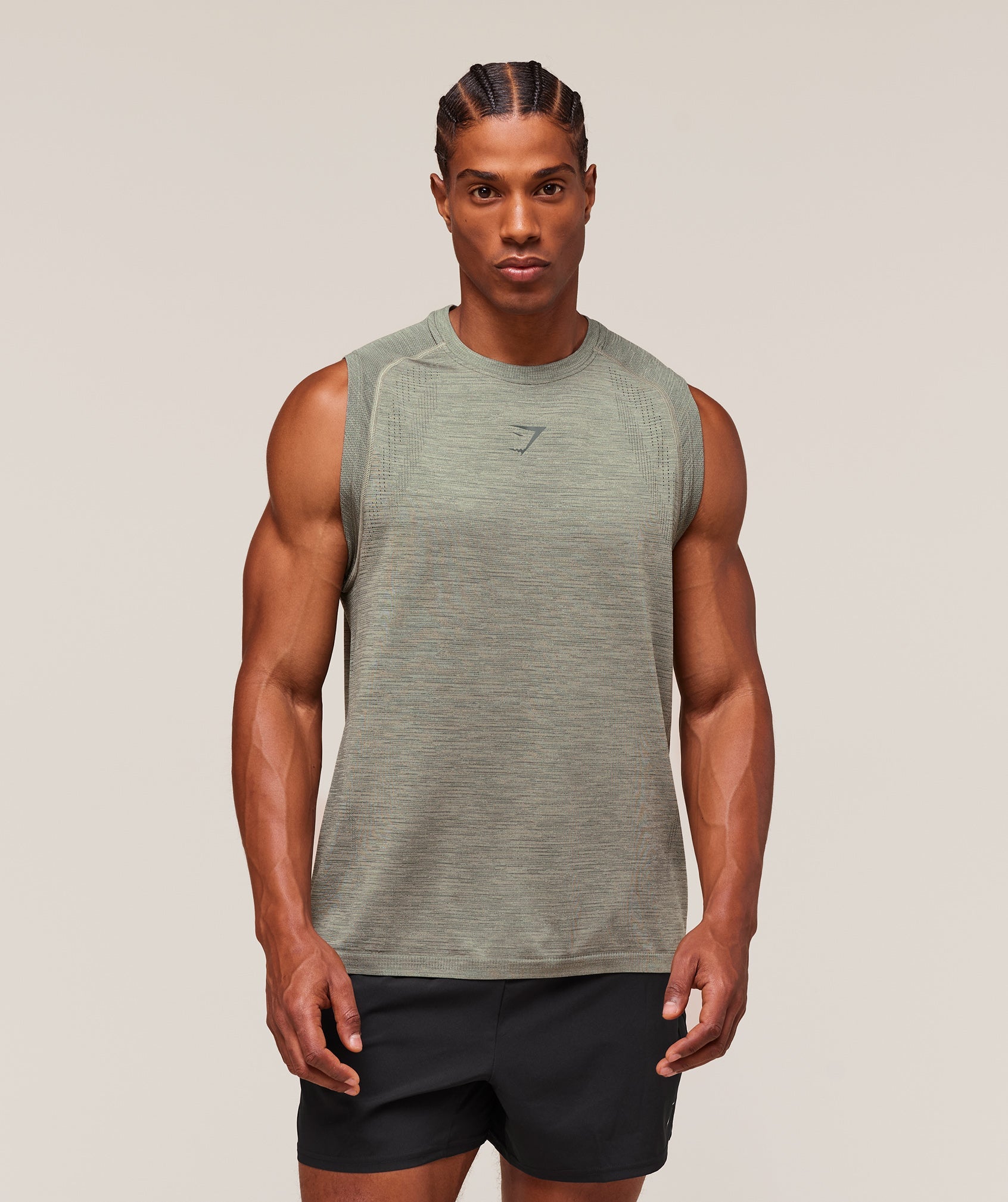 Versatile Seamless Tank - Chalk Green/Slate Teal