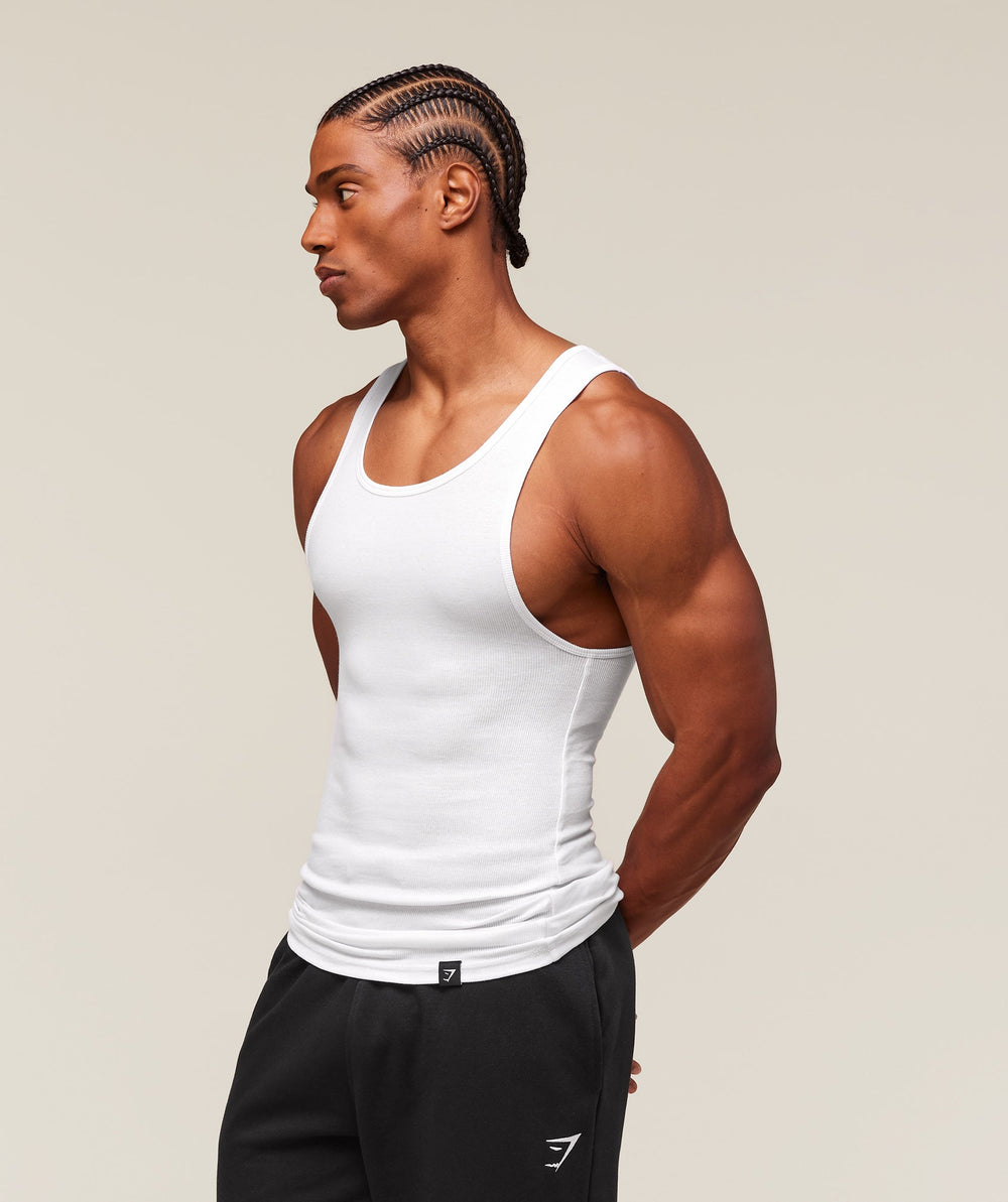 Ribbed Tank 1PK - White