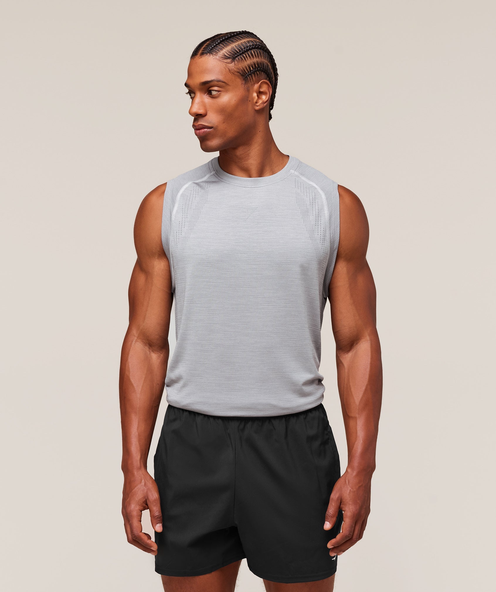 Versatile Seamless Tank - Light Grey/Smokey Grey