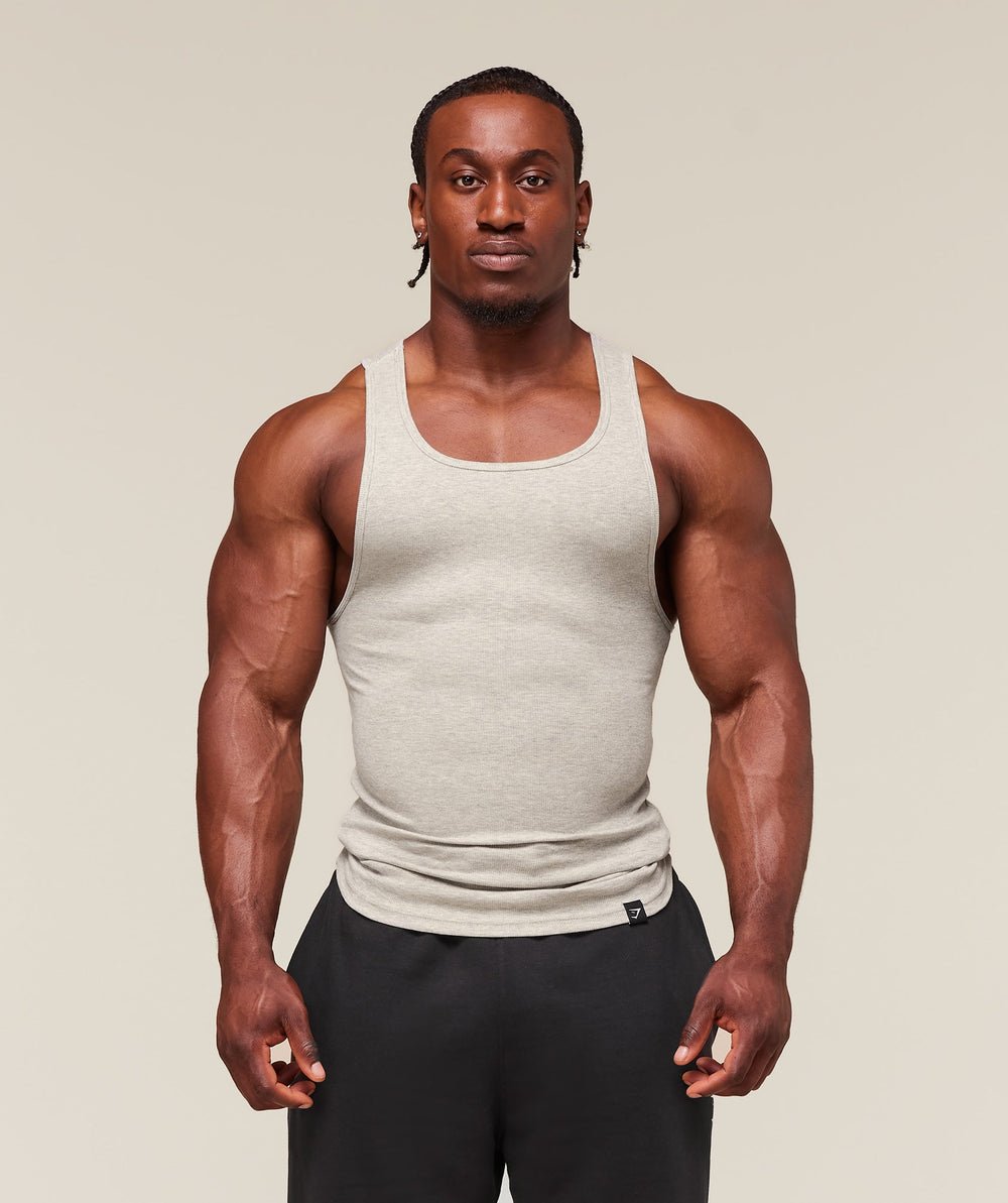 Ribbed Tank 3pk - White/Black/Stone Grey Marl