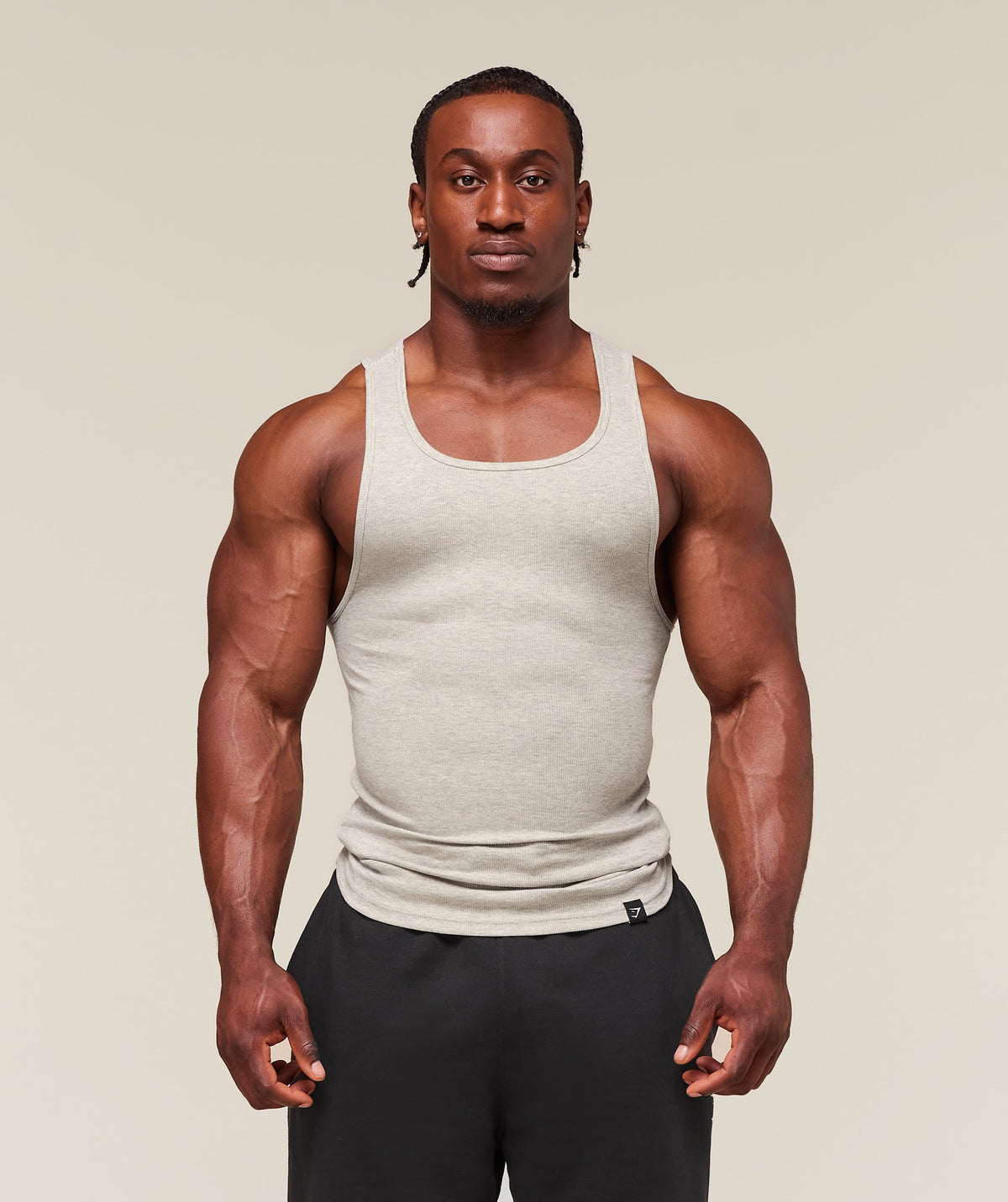 Ribbed Tank 3pk - White/Black/Stone Grey Marl