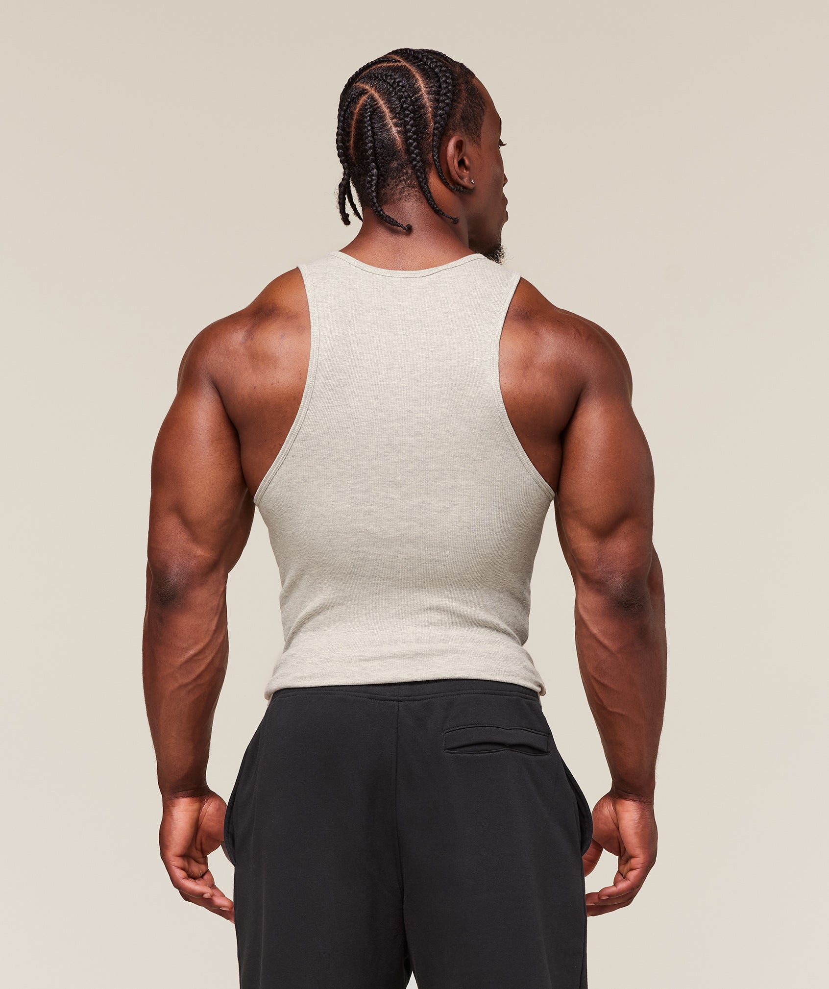 Ribbed Tank 3pk - White/Black/Stone Grey Marl