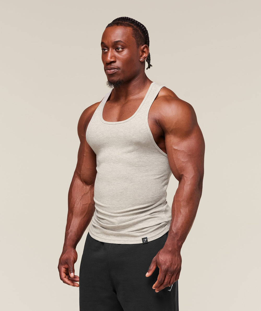Ribbed Tank 3pk - White/Black/Stone Grey Marl