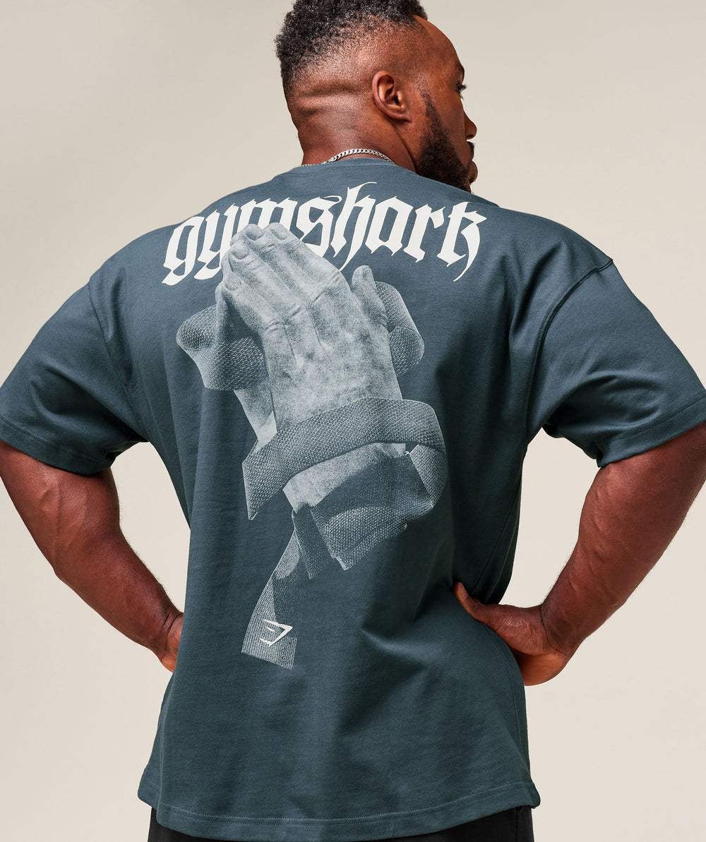 Prayer Hands T-Shirt - Titanium Blue