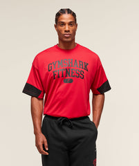 Varsity Oversized T-Shirt - Conditioning Red