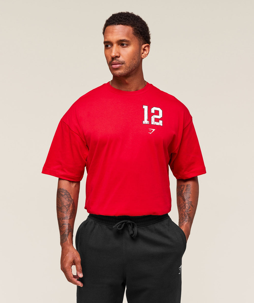 Collegiate Graphic T-shirt - Athletic Red