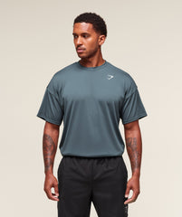 Oversized Performance T-Shirt - Titanium Blue