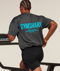 Conditioning Club Oversized T-Shirt - Onyx Grey/Brand Blue