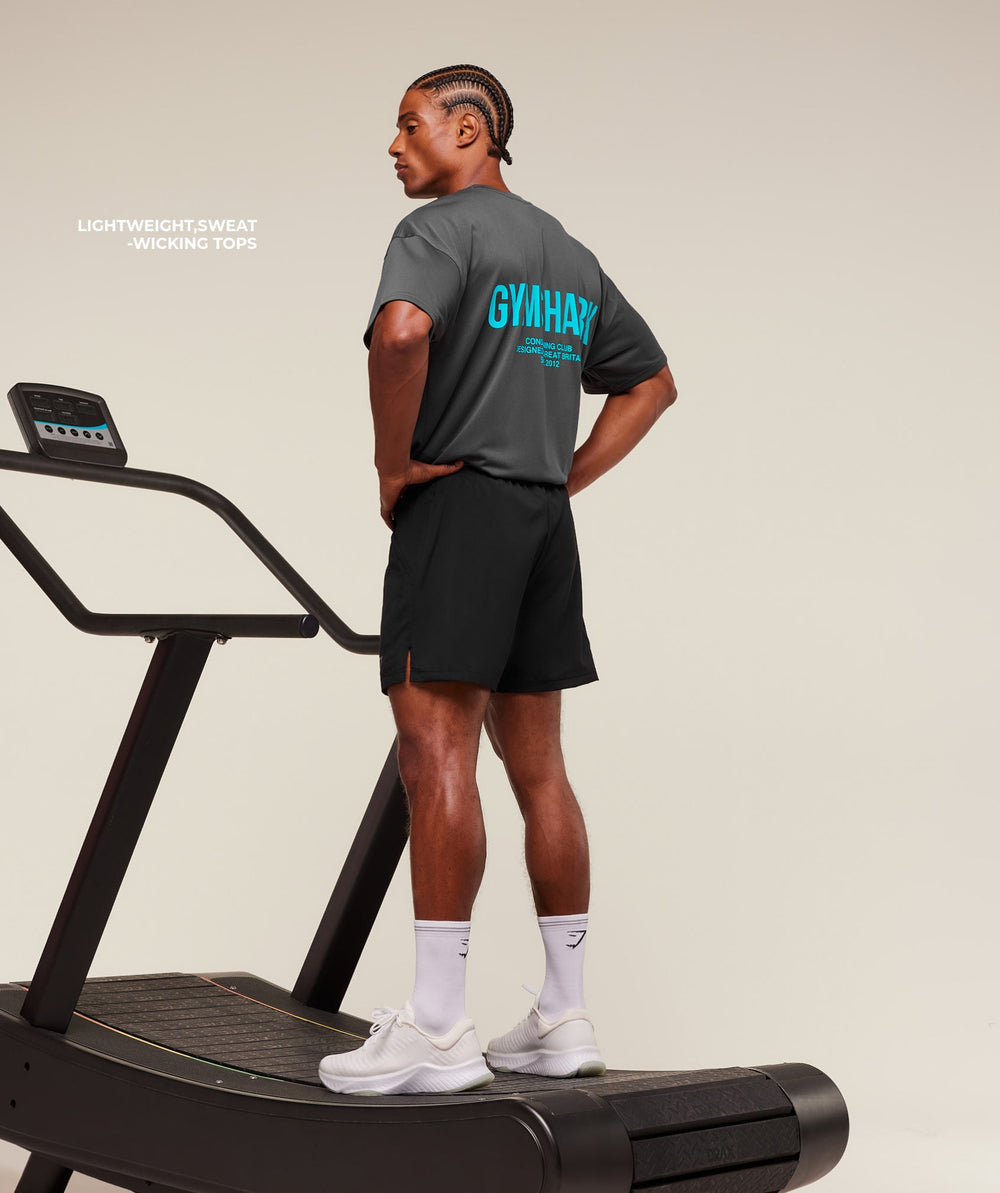 Conditioning Club Oversized T-Shirt - Onyx Grey/Brand Blue