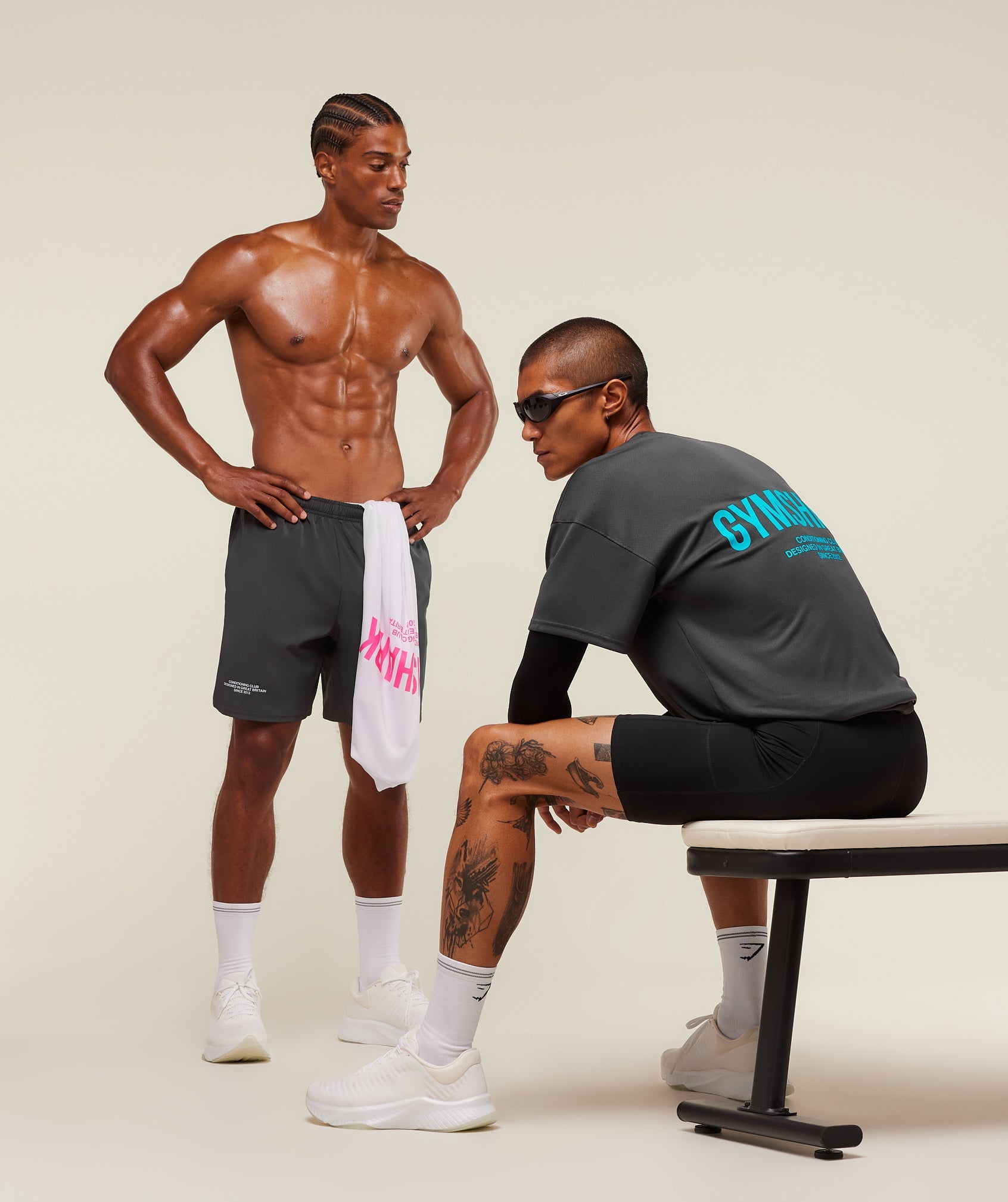 Conditioning Club Oversized T-Shirt - Onyx Grey/Brand Blue