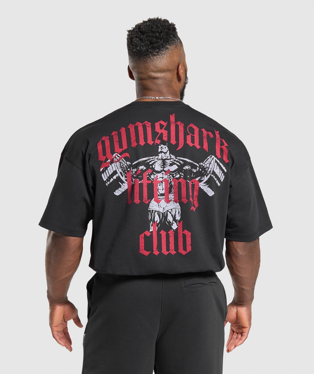 Lifting Club T-Shirt - Black/Conditioning Red