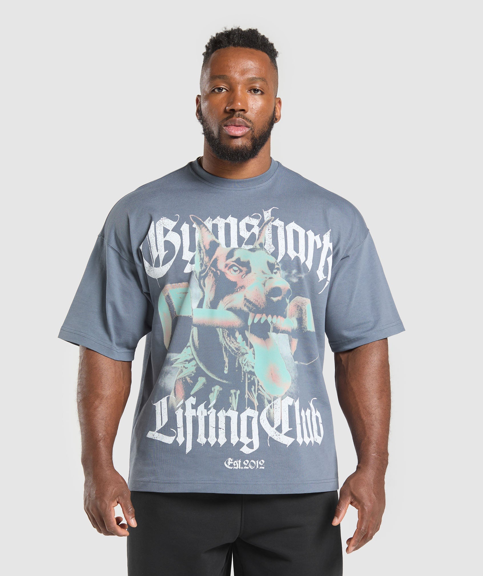 Doberman Graphic T-Shirt - Iron Blue